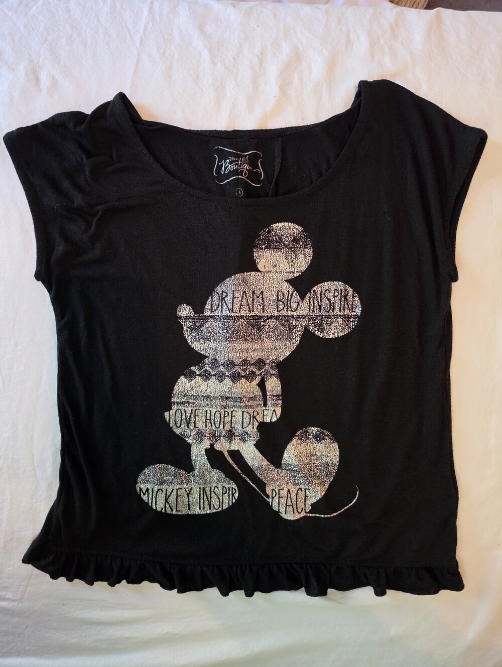 ​Disney Boutique Mickey Mouse Ruffle Back Graphic Top XS